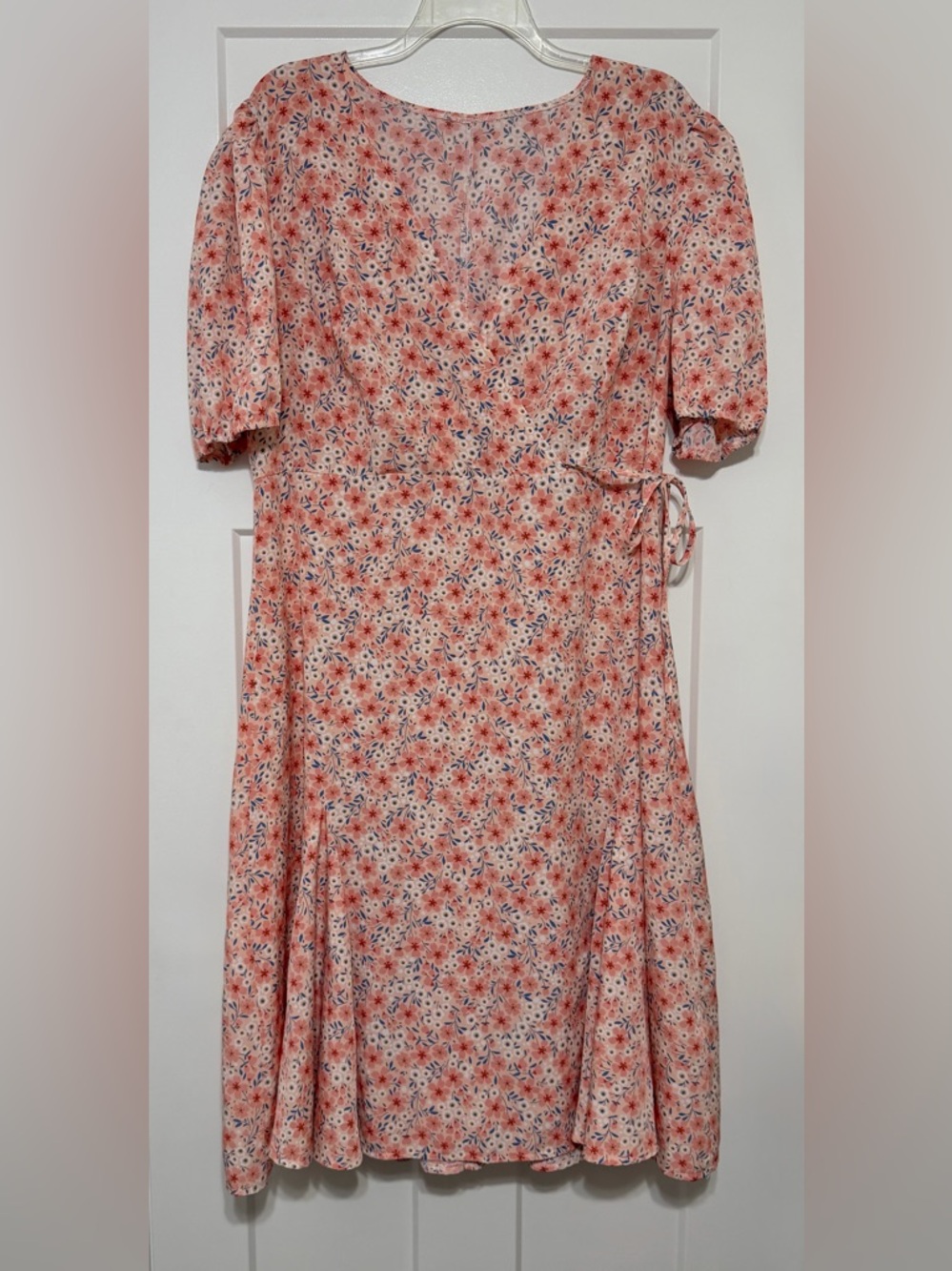 988: SHEIN Coral Floral Midi Dress - 3X